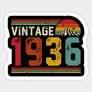 Vintage 1936 Birthday Gift Retro Style Sticker